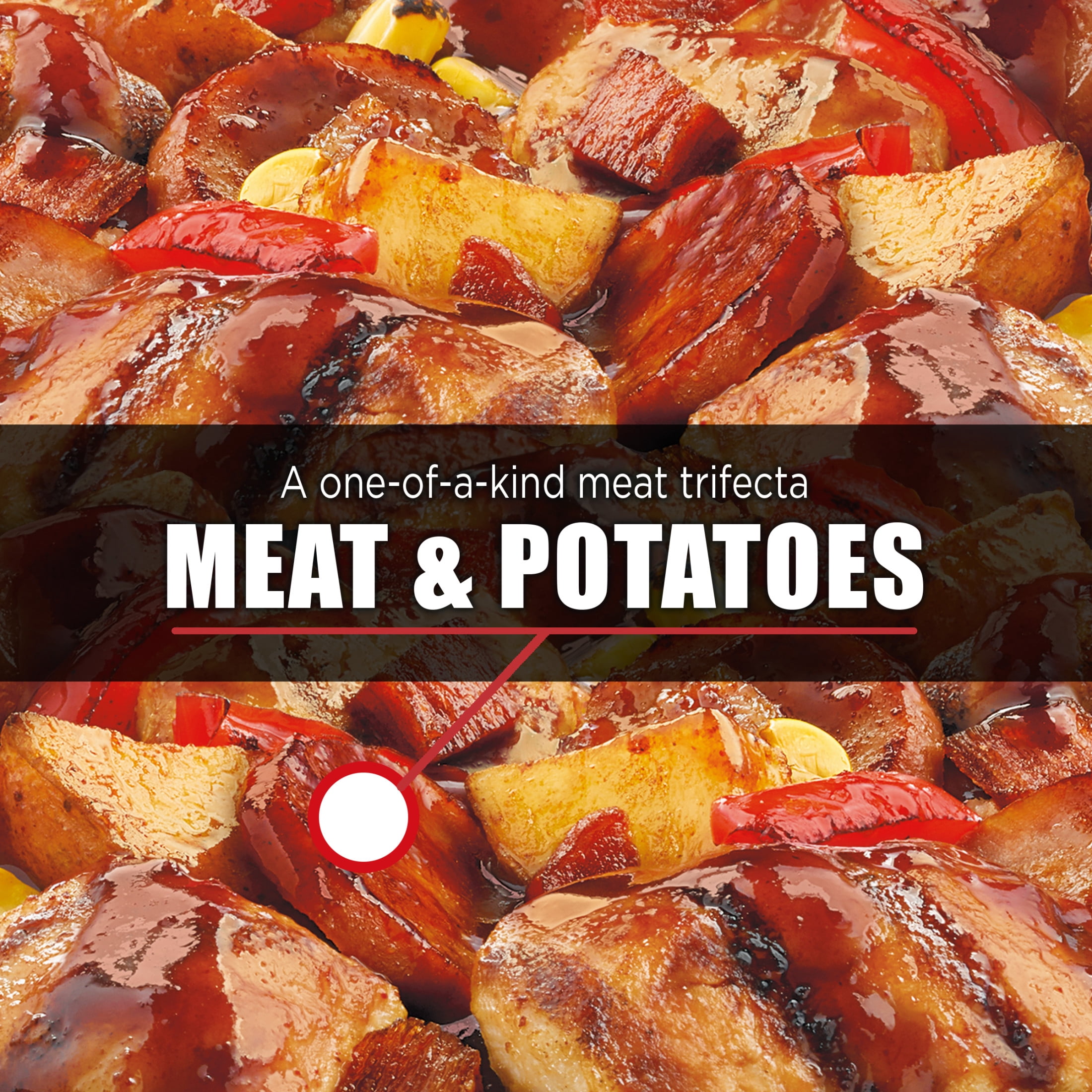 DEVOUR Smokehouse Meat & Potatoes with Chicken, Sausage & Bacon in Memphis Style BBQ Sauce Frozen Meal, 9.8 oz Box