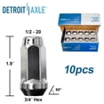 thumbnail image 6 of Detroit Axle - 1/2''-20 Chrome Wheel Lug Nuts Replacement for 2010-2019 Ford Taurus Flex Lincoln MKS MKT, 6 of 6
