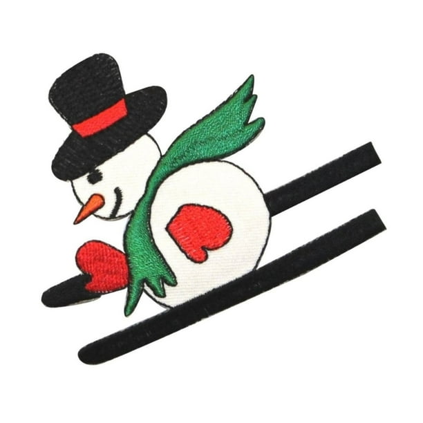 Id 8021 skiing snowman patch christmas winter sport embroidered iron on Id 8021 skiing snowman patch christmas winter sport embroidered iron on