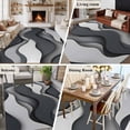 thumbnail image 6 of Black Gray Area&nbsp;Rug 6x9ft Ombre Ocean Wave Geometric Abstract Modern Non-Slip&nbsp;Washable Square&nbsp;Rugs Soft Felt Indoor Floor Mat for Bedroom Kitchen Living Room Bathroom, 6 of 9