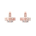 thumbnail image 3 of 14K Solid Gold Lever Back Stud Earrings for Women | 2.235 cttw Round Cut Natural Sky Blue Topaz | Rose Gold, 3 of 4