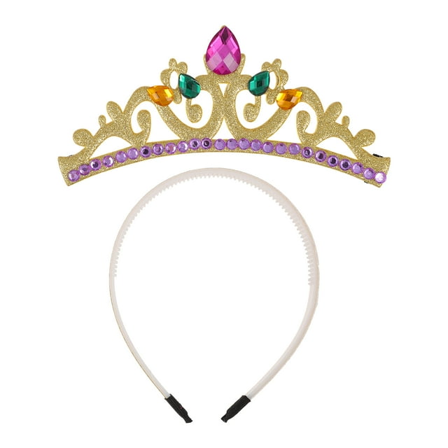 CIMAXIC Birthday Birthday Crown Headband Rhinestone Hairband Exquisite Girls Party Headdress,5.71"X4.53"X2.44"
