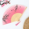 thumbnail image 2 of Vintage Chinese Style Hand Fans,Handheld Floral Folding Fans Antiquity Hand Fan with Tassel Hollowed Hand Bamboo Foldable Fan for Women Wedding Decoration Gifts, 2 of 6