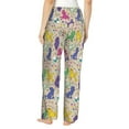 thumbnail image 3 of Xecao Colorful Poodle Dog Women's Straight Lounge Pajama Pants: The Epitome of Relaxed Sleepwear, 3 of 9