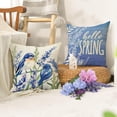thumbnail image 6 of Hello Spring Bluebird Decorative Throw Pillow Covers 20 x 20 Set of 4, Lavender Flower Stay Awhile Porch Patio Outdoor Pillowcase, Blue Floral Seasonal Sofa Couch Cushion Case Home Decor, 6 of 6