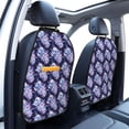thumbnail image 3 of Easygdp blue starry sky Skull flower Car Kick Mat Seat Cover 2 Pcs Anti-Kick Pockets Storage Mat Back Seat Cover Car Seat Protector, 3 of 8