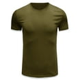 thumbnail image 4 of YYDGH Mens Short Sleeve Crew Neck T-Shirt Contrast Trim Knit Slim-Fit Tees Top Green L, 4 of 5