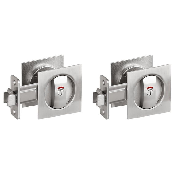 Pocket Door Lock with Indicator Light, Privacy Square Pocket Latch