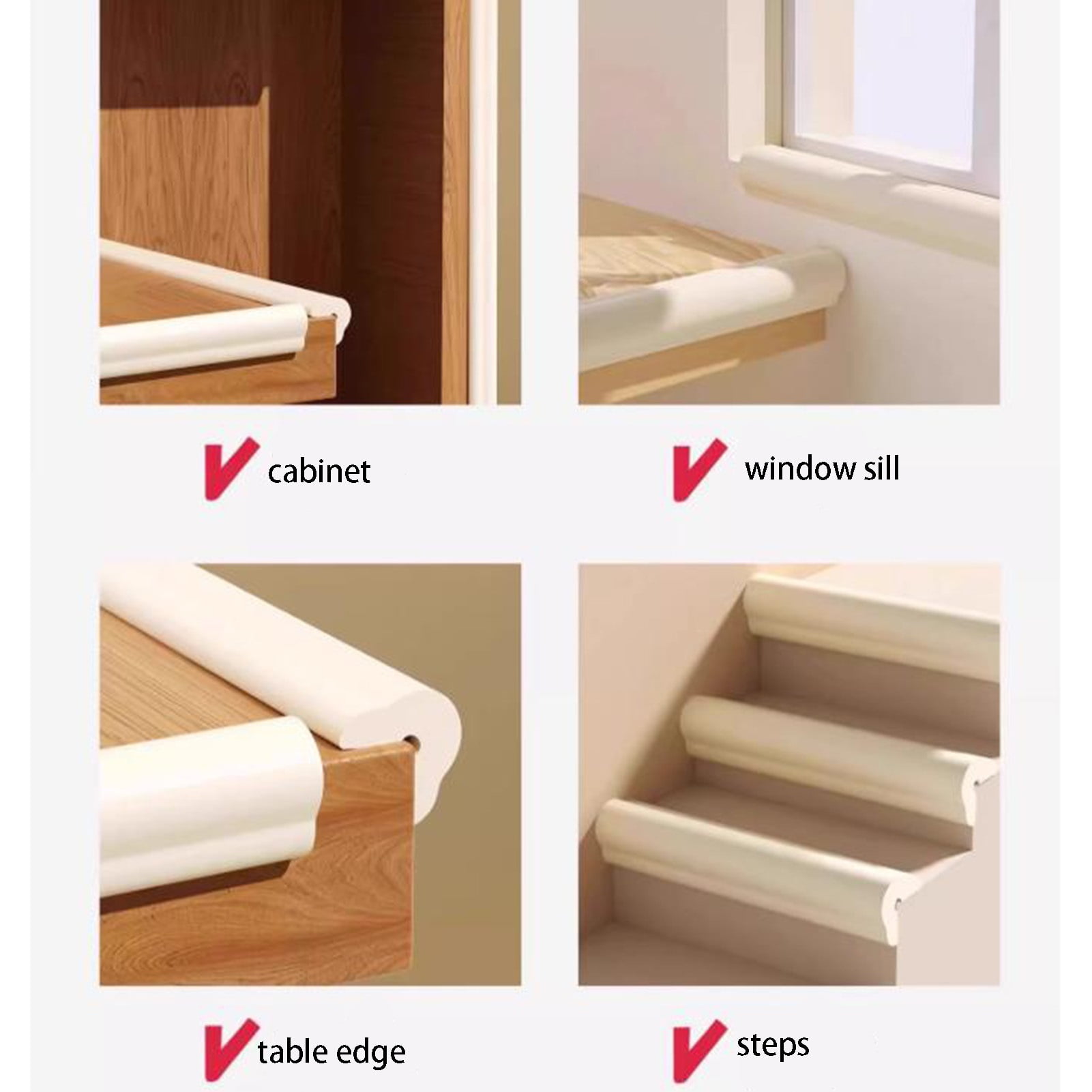 Foam Edge Corner Guards Protector Anti Collision Strips,Furniture Proofing Edges Guards Padding For Furniture Cabinets Steps