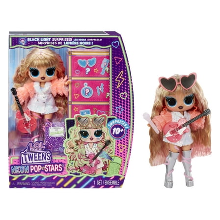 LOL Surprise Tween Neon Pop Stars Fashion Doll, Thea Stars, for Kids Ages 4 , 12 Inch