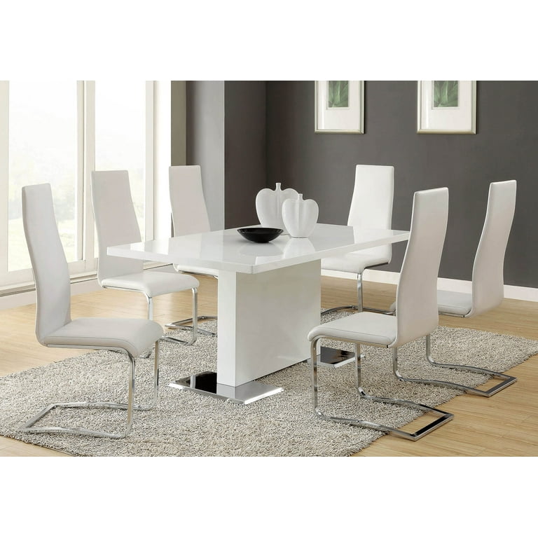 Anges T shaped Pedestal Dining Table Glossy White Walmart