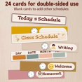 thumbnail image 4 of Boho-Chic 16 & 19 Pocket Chart for Classroom - Double-Sided Daily Schedule with Fun Designs, Encourages Visual Learning, Perfect School Decor Accent, White & Black, 1pc, 4 of 9