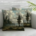 thumbnail image 3 of JEUXUS Pillow Case Majestic Trees under a Cloudy Sky Landscape Nature Wilderness Short Plush Pillowcase White, 3 of 5