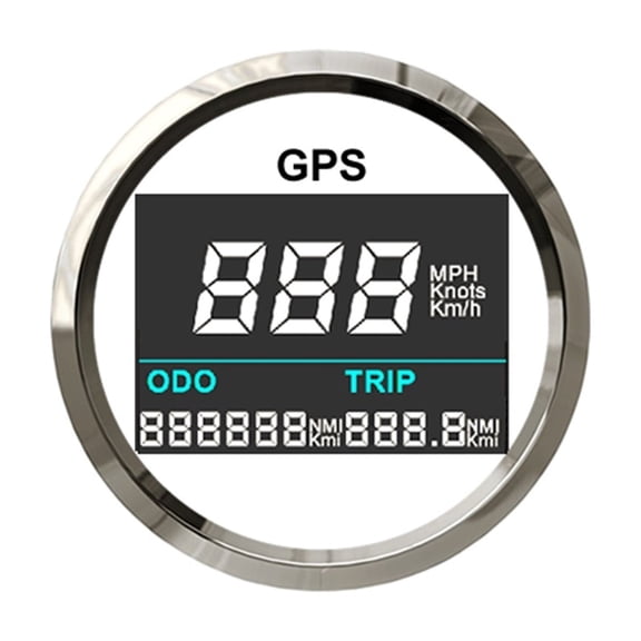 Digital Mini 52mm GPS Speedometer Speed Gauge GPS Antenna Speed Sensor Motorcycle Boat Odometer Meter ATV UTV Marine 12V/24V ,Easy to Install