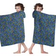 thumbnail image 4 of Blue Christmas Holly and Candy Cane Pattern Hooded Bath Towel，60"x35" for Ages 3 To 12 Kids, Quick Dry Lightweight Soft Microfiber Hood Beach Towel Cover Up for Kids, 4 of 7