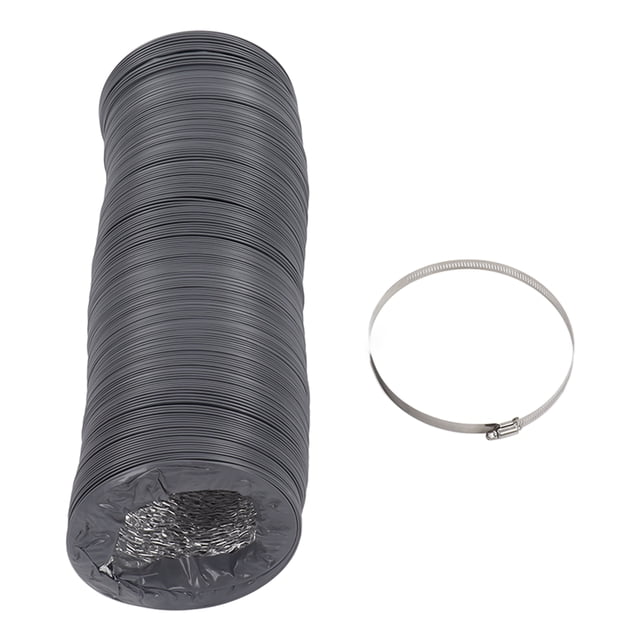 Conducto flexible de aluminio de 1 m de longitud con abrazadera para tubería de ventilación de 6 pulgadas.