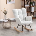 thumbnail image 4 of CQSXDA  Teddy Fabric Rocking Gilder Chair for Living Room and Nursery with Foam Filling and Wooden Frame, 4 of 9