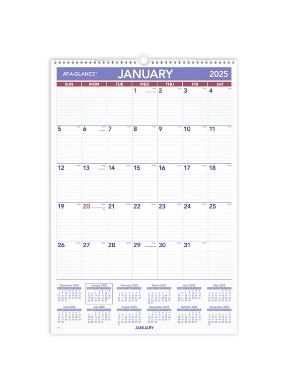 AT-A-GLANCE 2025 Monthly Wall Calendar Large 15 12 x 22 34 - Monthly Wall