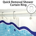 thumbnail image 4 of Fairnull 12Pcs Shower Curtain Hook Dual Hooks Good Balance Strong Bearing Capacity Roller Ball Smooth Sliding Curtain Hook Ring Bathroom Supply, 4 of 11