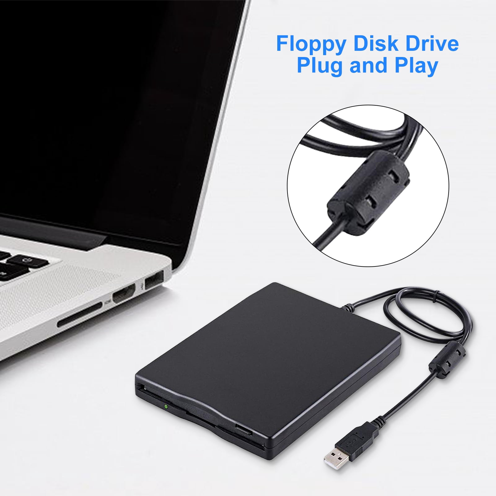 Lifetechs Floppy Disk Drive Anti-jamming Stable Performance High Speed Durable Effective Driver-free Portable Office External 1.44M 2HD USB Floppy Disk Drive for PC