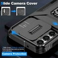 thumbnail image 4 of For Samsung Galaxy A14 5G Slim Fit Shockproof Hybrid with Slide Camera Cover & Rotated Ring Kickstand, [Military-Grade] Phone Case For Samsung Galaxy A14 5G 6.6",Black,For Galaxy A14 5G, 4 of 8