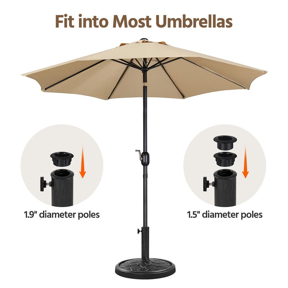 Yaheetech Outdoor Iron Umbrella Base Stand with Flower Petal Pattern, Black