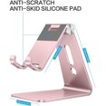 thumbnail image 4 of Rose Gold-Phone Stand, Adjustable Multi-Angle Desktop Phone Stand, Aluminum Cell Phone Holder Compatible with Iphone 13 Pro/13/12 Pro Max/12/11 Pro/Xr, Samsung S20/S10/S9, 4 of 5
