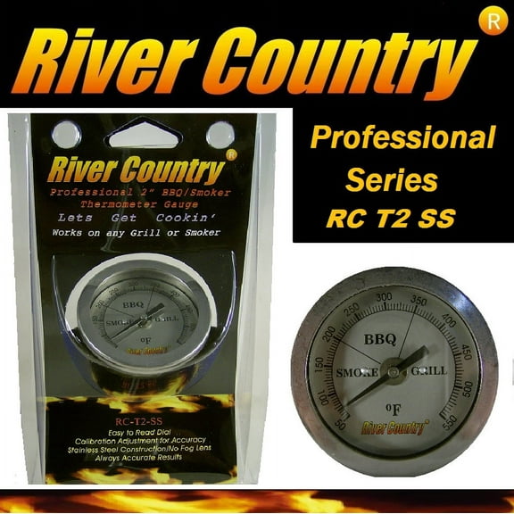 River Country 2" Stainless steel BBQ / Smoker / Grill Thermometer
