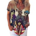 thumbnail image 3 of Gorillaz Women's Shirt V-Neck Breathable Short-Sleeve T-Shirt Casual Fashion Tee Soft & Trendy Blouse XL, 3 of 8