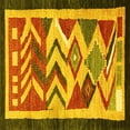 thumbnail image 1 of Ahgly Company Machine Washable Indoor Square Abstract Yellow Contemporary Area Rugs, 3' Square, 1 of 4