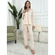thumbnail image 3 of Conjunto de Pijama para Mujer Pantalón de Manga Larga Conjunto de 2 Piezas Pijama con Cuello en V, 3 of 7
