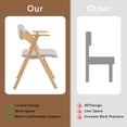 thumbnail image 5 of Ktaxon Folding Chairs Beech Frame Foldable Event Chairs Fabric Padded Diner Chairs with Arms for Office and Party Reading Dining Set of 2 Light Gray, 5 of 8