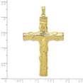 thumbnail image 3 of FB Jewels 10K Yellow Gold Large Nugget Cross 2D and High Polish Accent Pendant, 3 of 3
