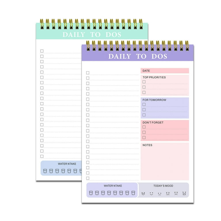 Amazon.com : To Do List Notepad, Spiral Bound Undated Daily
