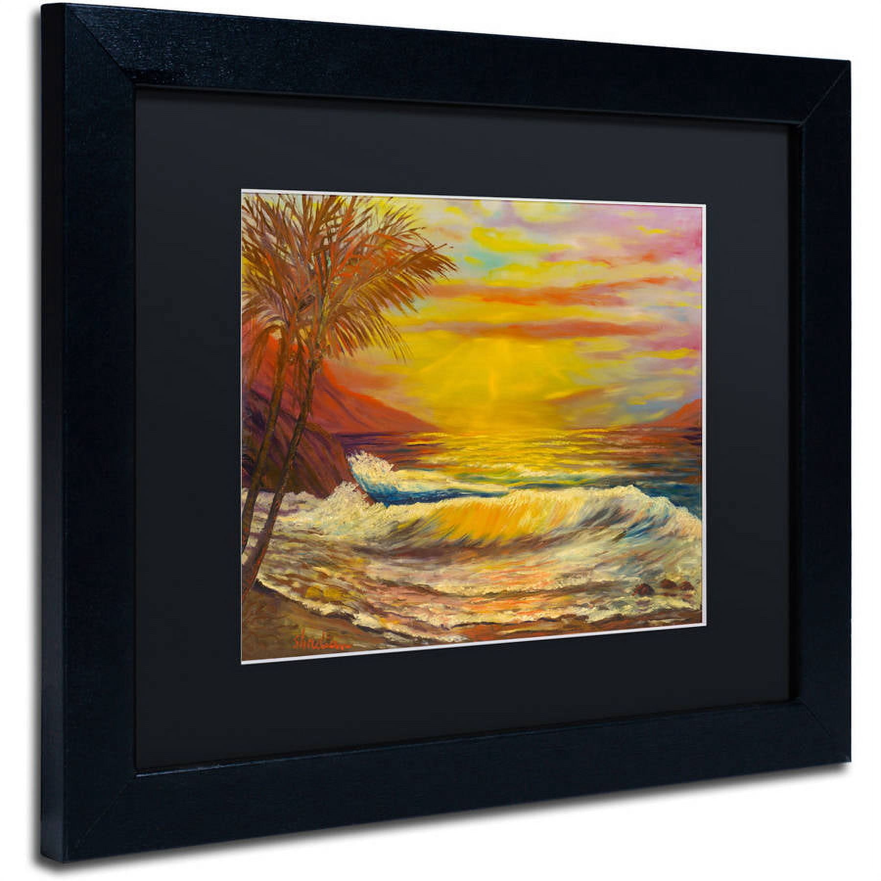 Trademark Fine Art "A Tropical Lagoon" Canvas Art by Manor Shadian, Black Matte, Black Frame