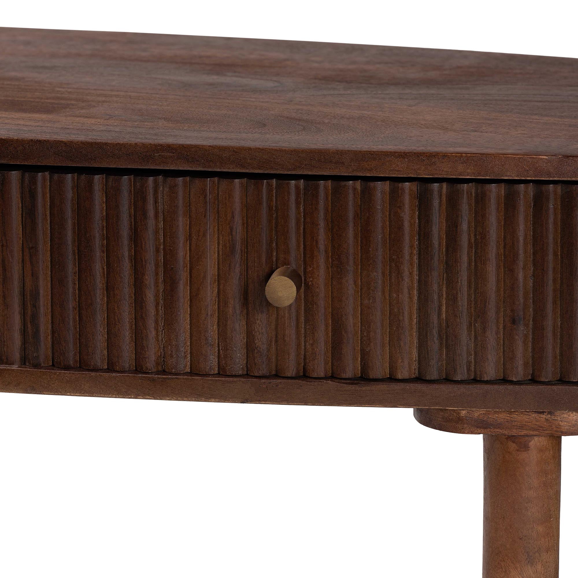 Baxton Studio Linore Rustic Console Table, Walnut Brown