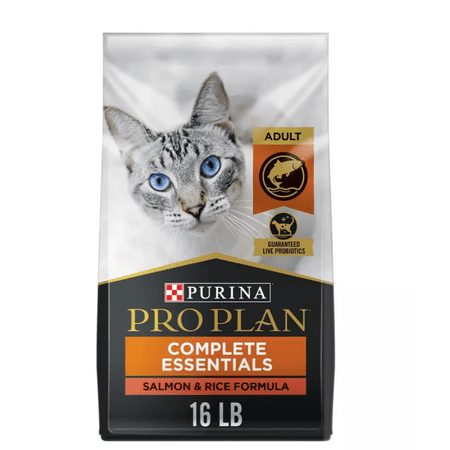 Pro Plan Adult Indoor/Outdoor High-Protein Salmon and Rice Formula Dry Cat Food with Probiotics 16 lb