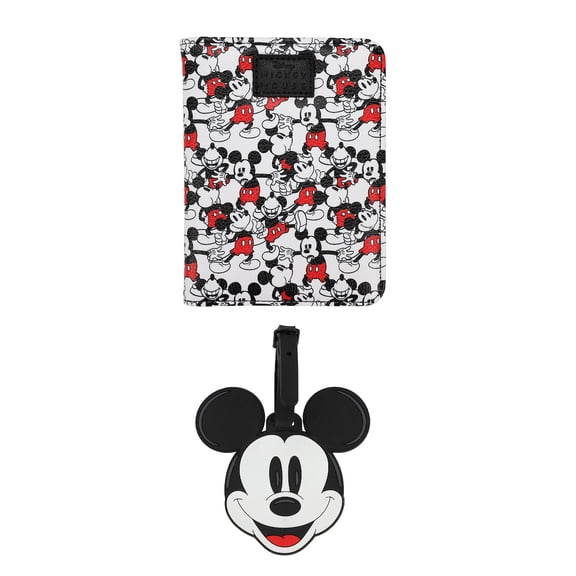 Disney Mickey Mouse Passport Cover & Luggage Tag Combo Set