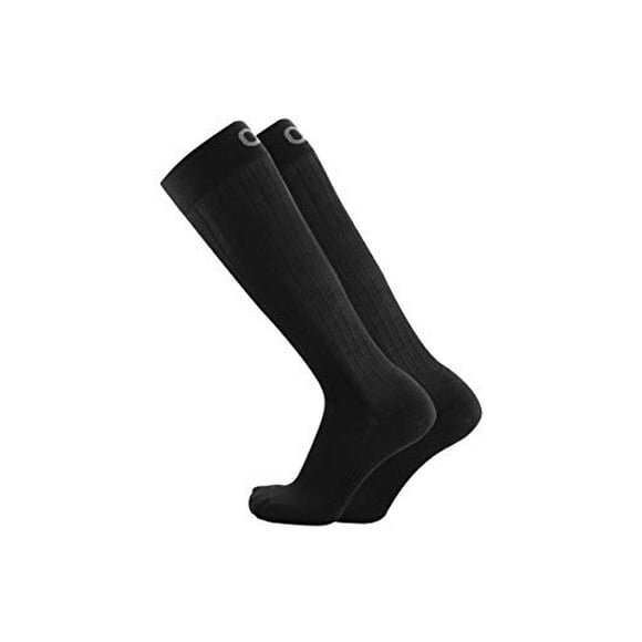 OrthoSleeve Chaussettes de Compression de Qualité Médicale pour Hommes et Femmes 15-20 mmHg (Noir, Grand)