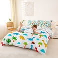 thumbnail image 3 of Homewish Lovely Dinosaur Bedding,Cartoon Animal Themed Duvet Cover Full,White,Polkadot Reversible,3 Pieces,1 Duvet Cover and 2 Pillowcases, 3 of 6