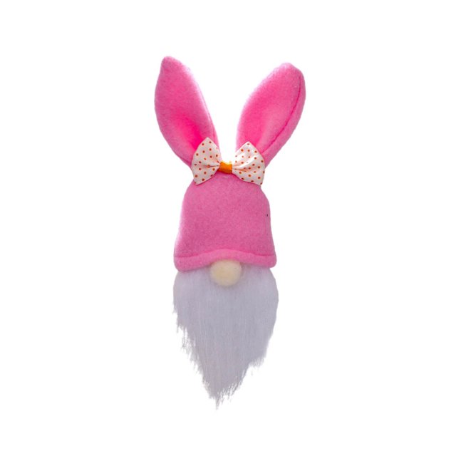 Gnomo rosa con lazo de lunares, gnomos de peluche, decoración de otoño para la buena suerte, adornos para proteger a la familia en otoño para el hogar.