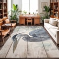 thumbnail image 2 of Grey Heron Area Rugs 3x5ft Green Leafy Branches Wooden Grain Rustic Farmhouse Floor Rug&nbsp;Non Slip Low Pile Ultra Soft Throw Carpet for Entryway Indoor Entrance Kitchen Bathroom, 2 of 9