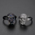 thumbnail image 2 of Punk Colorful CZ Skeleton Devil Ring Negro Blanco Bling Zircon Skull Face Iced Rings para hombres Fashio Biker Hip Hop Jewelry WD.WDQZL Cocina, 2 of 4