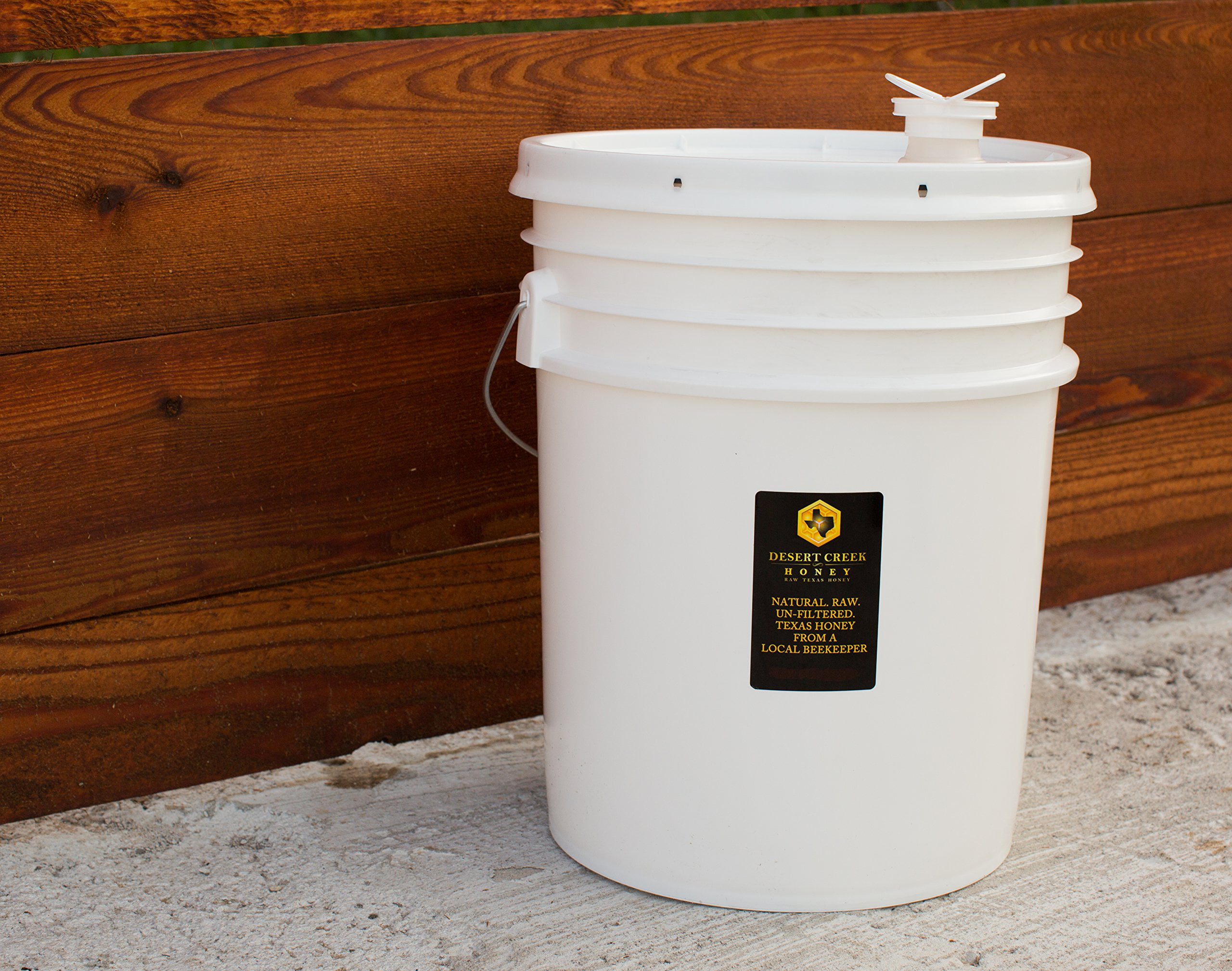 Raw, Unfiltered, Unpasteurized Texas Honey by Desert Creek Honey 5 Gallon  (60 lbs) Bulk Bucket Non-GMO, Kosher