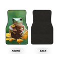 thumbnail image 2 of Kdxio Grenouille d'Arbre Assis sur des Flux de Soleil Tapis de Sol de Voiture Universel SUV avant Arrière Tapis de Sol Ensemble Complet 4 Pcs avec Dos en Caoutchouc Antidérapant Accessoires de Voiture pour la Plupart des Voitures, 2 of 7