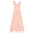 thumbnail image 4 of Yartina Kids Girls Chiffon Dress Ruched Junior Bridesmaid Dress A Line Swing Maxi Formal Pageant Prom Pink 8, 4 of 7