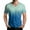 Turquoise, variant on WTOBBY Men's Stylish V Neck Short Sleeve T-Shirt with Gradient Print Soft, Lightweight, and Breathable, Perfect for Casual Outings, Summer Wear, and Everyday Style,Black L