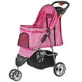 thumbnail image 5 of ZENY Three Wheels Pet Stroller, 360 Rotation, Folding Convertible Design, Pink, 5 of 10