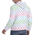 thumbnail image 6 of Honeii Colorful Checkerboard Pattern Mens Hoodies Men's Loose Sleeve Sweatshirt,Pullover Hooded Sweatshirt for Men,Essentials Hoodie-4X-Large, 6 of 7