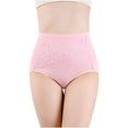 thumbnail image 4 of LYEAA Cotton Underwear for Women High Cut High Waisted Cool Briefs Breathable Comfort Solid Daily Panties Full Fashionable Underpants Pink L, 4 of 5